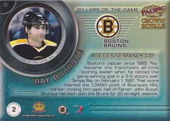 1998-99 Pacific Crown Royale - Pillars of the Game #2 Ray Bourque Back