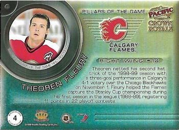 1998-99 Pacific Crown Royale - Pillars of the Game #4 Theoren Fleury Back