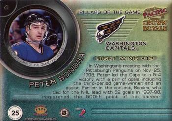 1998-99 Pacific Crown Royale - Pillars of the Game #25 Peter Bondra Back