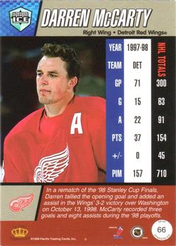 1998-99 Pacific Dynagon Ice - Red #66 Darren McCarty Back