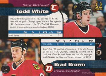 1998-99 Pacific Omega - Opening Day Issue #57 Todd White / Brad Brown Back