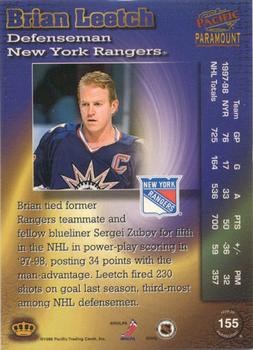 1998-99 Pacific Paramount - Emerald #155 Brian Leetch Back