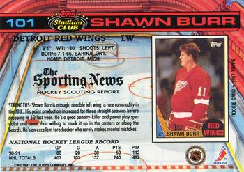 1991-92 Stadium Club #101 Shawn Burr Back