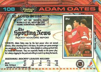 1991-92 Stadium Club #108 Adam Oates Back