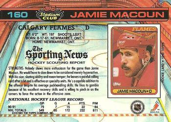 1991-92 Stadium Club #160 Jamie Macoun Back