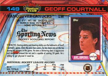 1991-92 Stadium Club #149a Geoff Courtnall Back