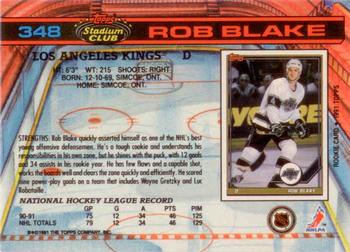 1991-92 Stadium Club #348b Rob Blake Back