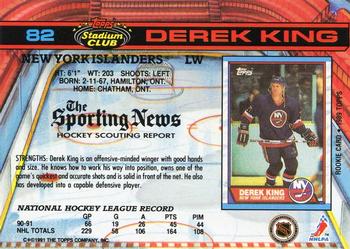 1991-92 Stadium Club #82 Derek King Back