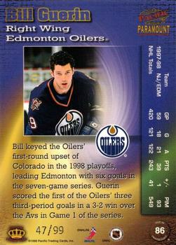 1998-99 Pacific Paramount - HoloElectric #86 Bill Guerin Back