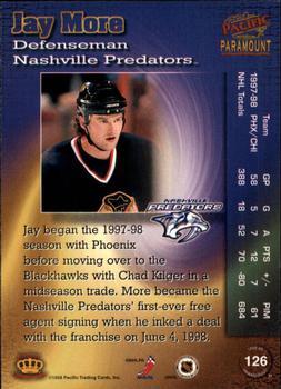 1998-99 Pacific Paramount - Ice Blue #126 Jay More Back