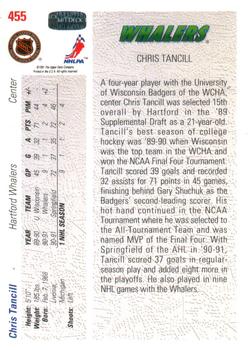 1991-92 Upper Deck #455 Chris Tancill Back
