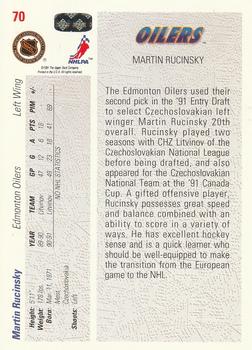 1991-92 Upper Deck #70 Martin Rucinsky Back