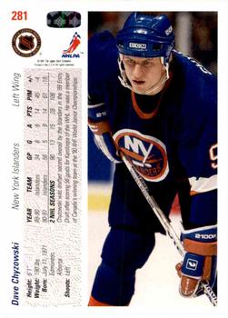 1991-92 Upper Deck #281 Dave Chyzowski Back