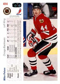1991-92 Upper Deck #414 Mike Peluso Back