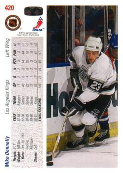 1991-92 Upper Deck #420 Mike Donnelly Back