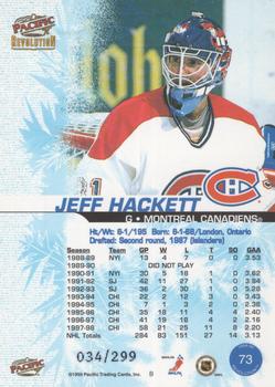 1998-99 Pacific Revolution - Red #73 Jeff Hackett Back