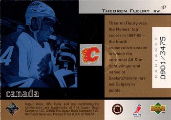 1998-99 SPx Finite - Radiance #107 Theoren Fleury Back