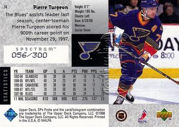 1998-99 SPx Finite - Spectrum #74 Pierre Turgeon Back