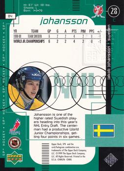 1998-99 SPx Top Prospects - Radiance #84 Jakob Johansson Back