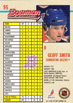 1992-93 Bowman #95 Geoff Smith Back
