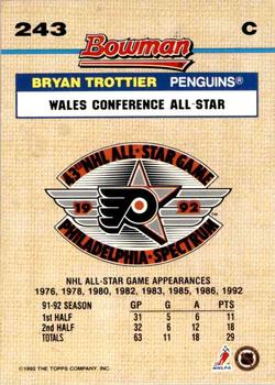 1992-93 Bowman #243 Bryan Trottier Back