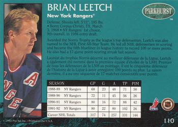 1992-93 Parkhurst #110 Brian Leetch Back
