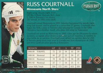 1992-93 Parkhurst #78 Russ Courtnall Back