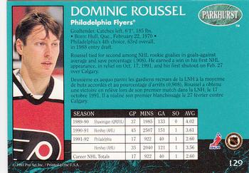 1992-93 Parkhurst #129 Dominic Roussel Back