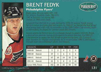 1992-93 Parkhurst #131 Brent Fedyk Back