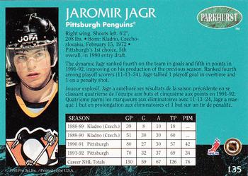 1992-93 Parkhurst #135 Jaromir Jagr Back