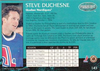 1992-93 Parkhurst #143 Steve Duchesne Back