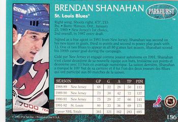 1992-93 Parkhurst #156 Brendan Shanahan Back