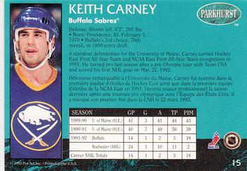 1992-93 Parkhurst #15 Keith Carney Back