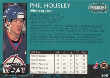 1992-93 Parkhurst #208 Phil Housley Back