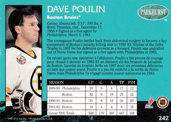 1992-93 Parkhurst #242 Dave Poulin Back