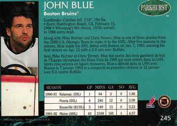 1992-93 Parkhurst #245 John Blue Back