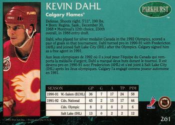 1992-93 Parkhurst #261 Kevin Dahl Back
