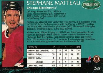 1992-93 Parkhurst #268 Stephane Matteau Back