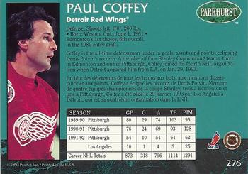 1992-93 Parkhurst #276 Paul Coffey Back