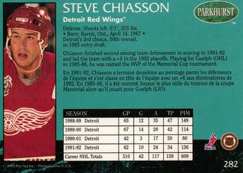 1992-93 Parkhurst #282 Steve Chiasson Back