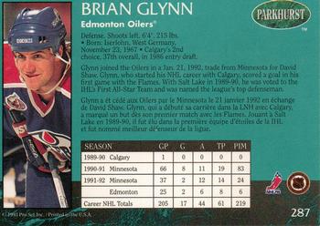 1992-93 Parkhurst #287 Brian Glynn Back