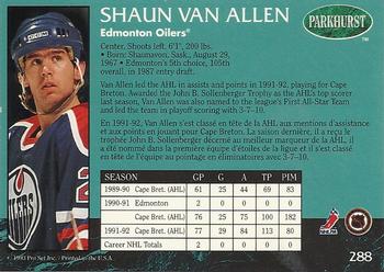 1992-93 Parkhurst #288 Shaun Van Allen Back