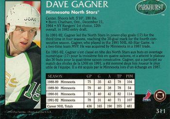 1992-93 Parkhurst #311 Dave Gagner Back