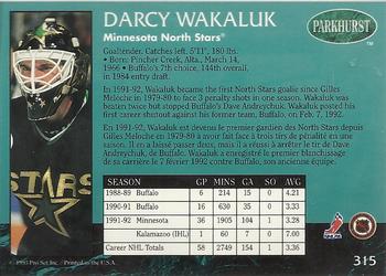 1992-93 Parkhurst #315 Darcy Wakaluk Back