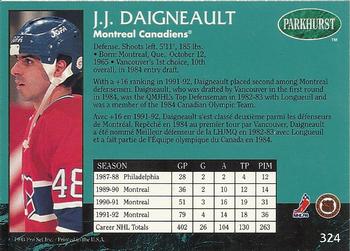 1992-93 Parkhurst #324 J.J. Daigneault Back
