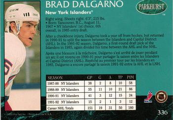 1992-93 Parkhurst #336 Brad Dalgarno Back