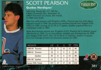 1992-93 Parkhurst #381 Scott Pearson Back
