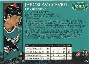 1992-93 Parkhurst #399 Jaroslav Otevrel Back