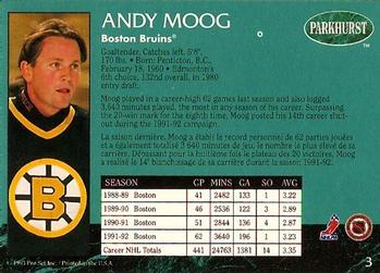 1992-93 Parkhurst #3 Andy Moog Back