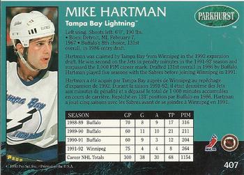 1992-93 Parkhurst #407 Mike Hartman Back